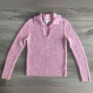 Tommy Hilfiger Pink Ribbed Cable Knit Women's Sweater